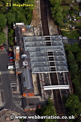 Whitley Bay Railway Station Whitley Bay North Tyneside Tyne and Wear aerial photograph 