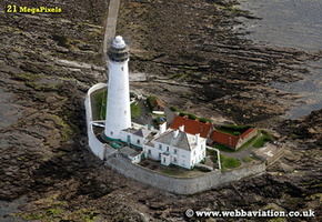 St Mary's Lighthouse Whitley Bay North Tyneside Tyne and Wear aerial photograph 