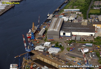 Cammell Laird yard Hebburn South Shields Tyne and Wear aerial photograph 