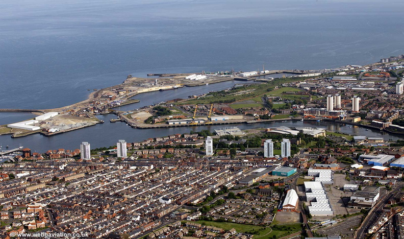 River Wear and Docks in Sunderland aerial photograph