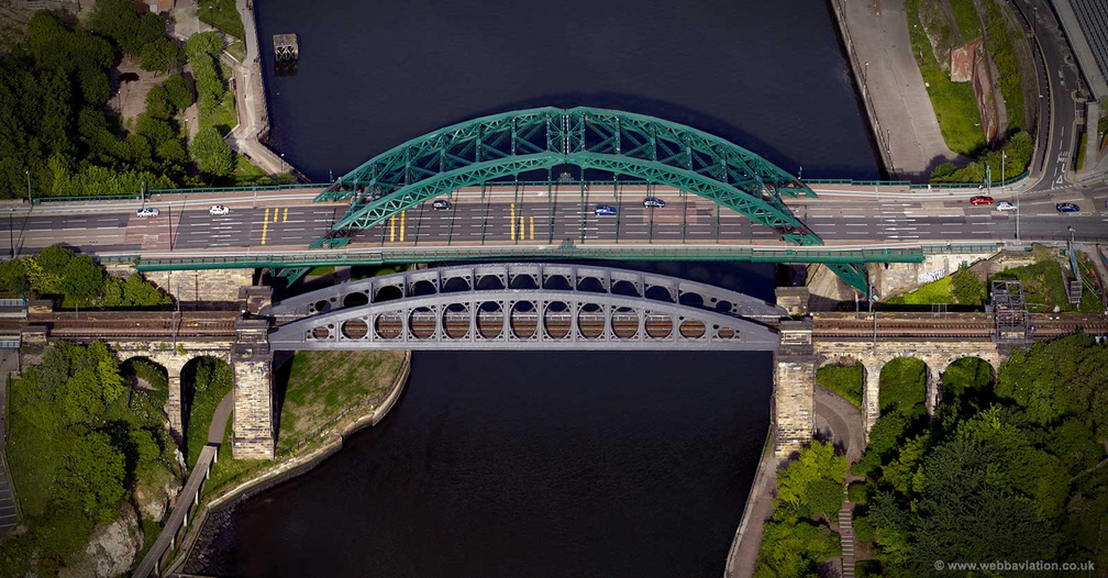 Wearmouth Bridges Sunderland  aerial photograph