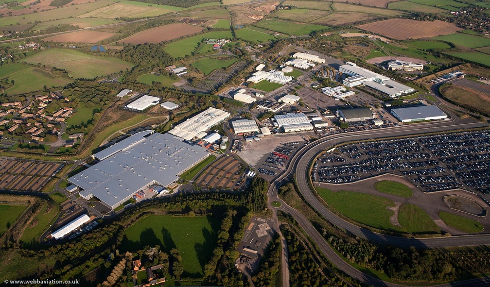 Aston Martin Factory Gaydon and Jaguar Land Rover Gaydon Centre from the air