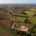 construction of the HS2 rail link through the Warwickshire countryside  from the air