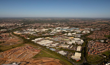 Heathcote Industrial Estate Leamington Spa from the air