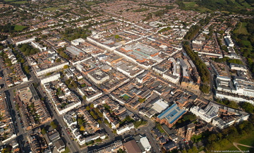 Royal Leamington Spa  town centre from the air