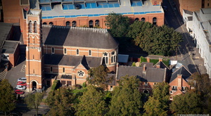  St Peter's Church Leamington Spa from the air