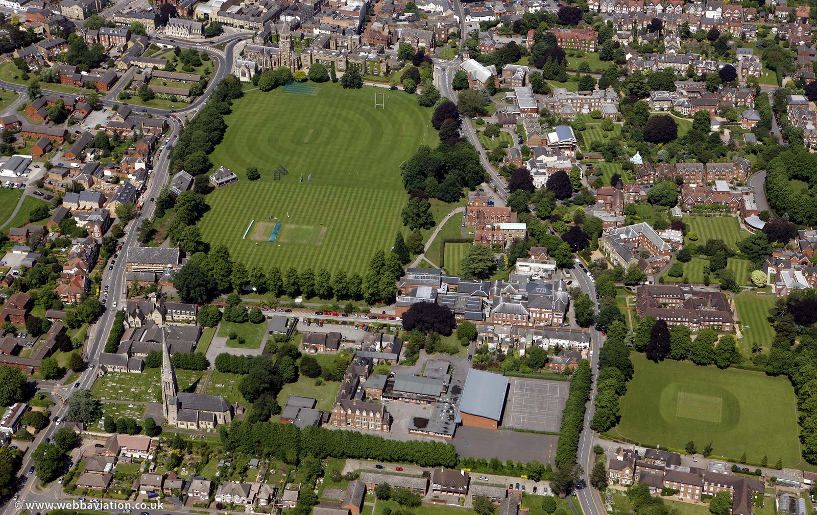Rugby School ,  Rugby Warwickshire  from the air