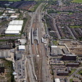 Rugby railway station  Warwickshire  from the air