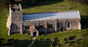 medieval St Giles Church Chesterton from the air