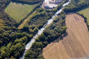 Stockton Locks on the Grand Union Canal at Stockton  Warwickshire from the air