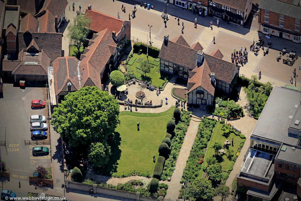 Shakespeare's Birthplace Stratford upon Avon  from the air