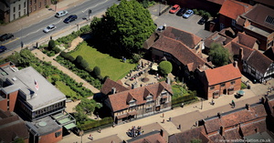 Shakespeare's Birthplace Stratford upon Avon  from the air