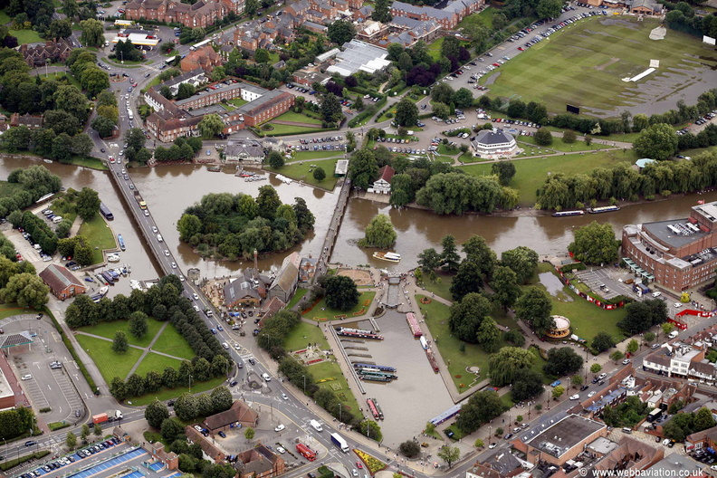  Stratford upon Avon during the floods of 2007  aerial photo