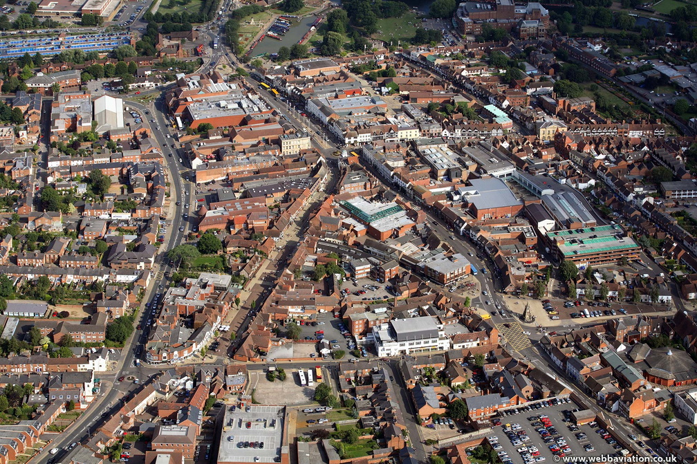 Stratford-upon-Avon town centre  from the air
