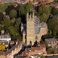 St Mary's Church Warwick   from the air