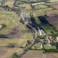 Barton,Warwickshire showing the River Avon during the great floods of 2007  from the air