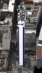 BT Tower in Birmingham from the air