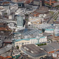 Birmingham city centre wide angle view from the air