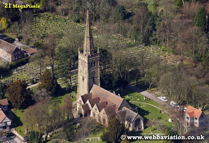  Saint Nicolas' Church,  Kings Norton  Birmingham West Midlands aerial photograph 
