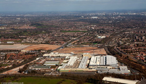 former MG Rover / British Leyland car factory site in Longbridge  from the air
