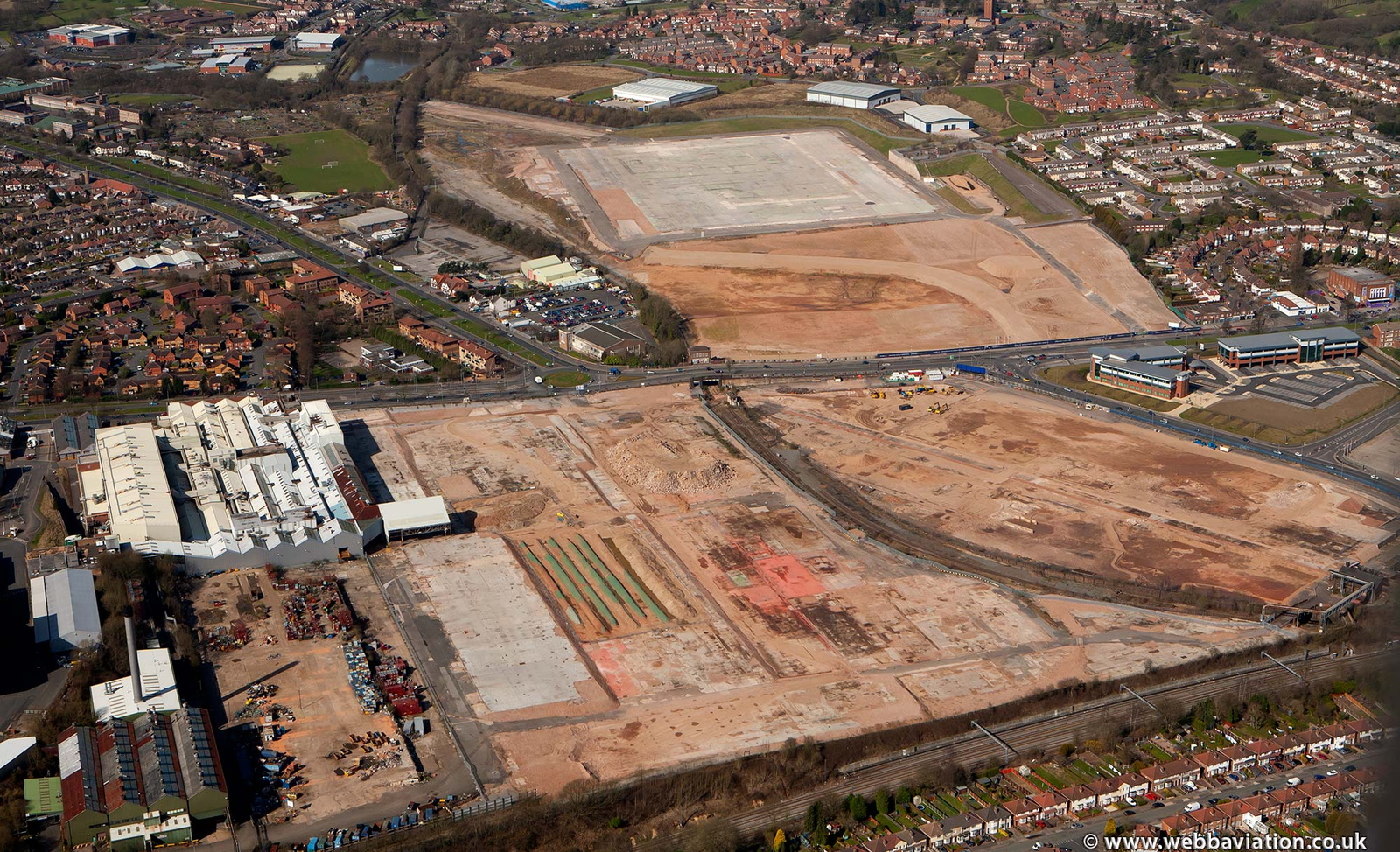 the Longbridge town centre site before construction begin from the air