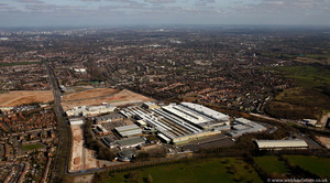 former MG Rover / British Leyland / Austin car factory site in Longbridge  from the air