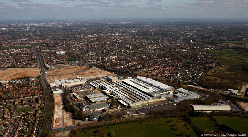 former MG Rover / British Leyland / Austin car factory site in Longbridge  from the air
