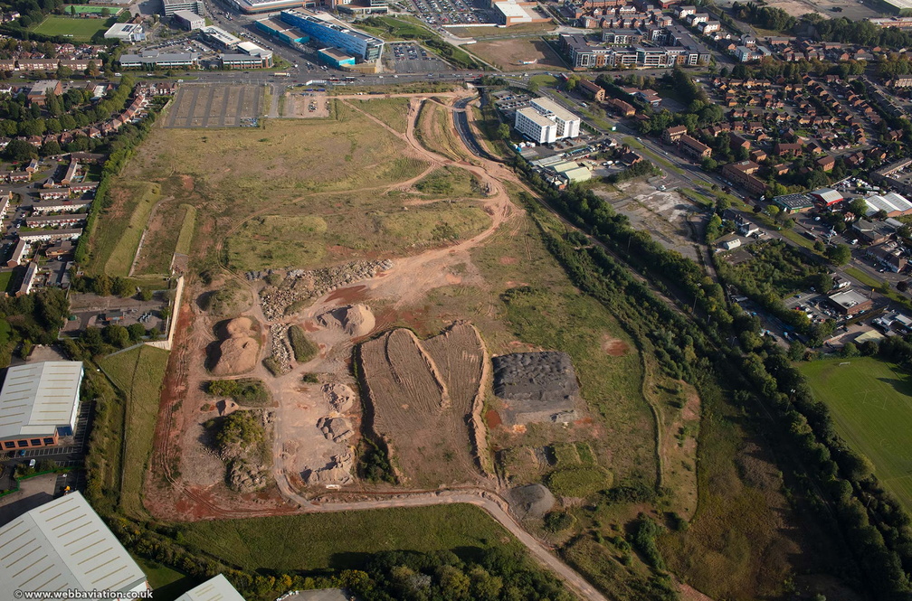  former MG Rover / British Leyland car factory West Works  site in Longbridge  from the air