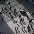 shoppers at the Bullring shopping centre Birmingham from the air