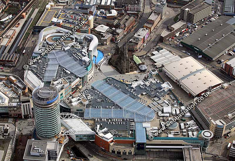 the Bullring  shopping centre Birmingham West Midlands aerial photograph 