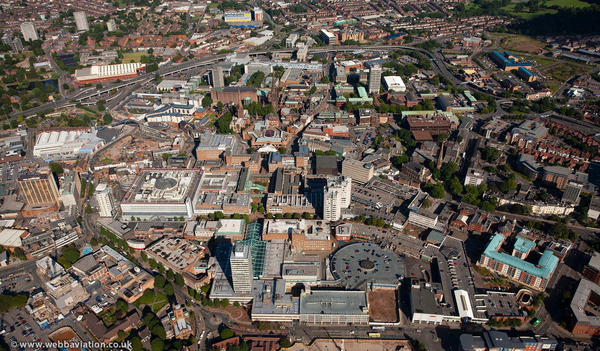 Coventry city centre  from the air