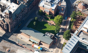 site of Coventry Castle bailey from the air