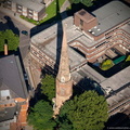 Christ Church  steeple, New Union Street, Coventry  from the air