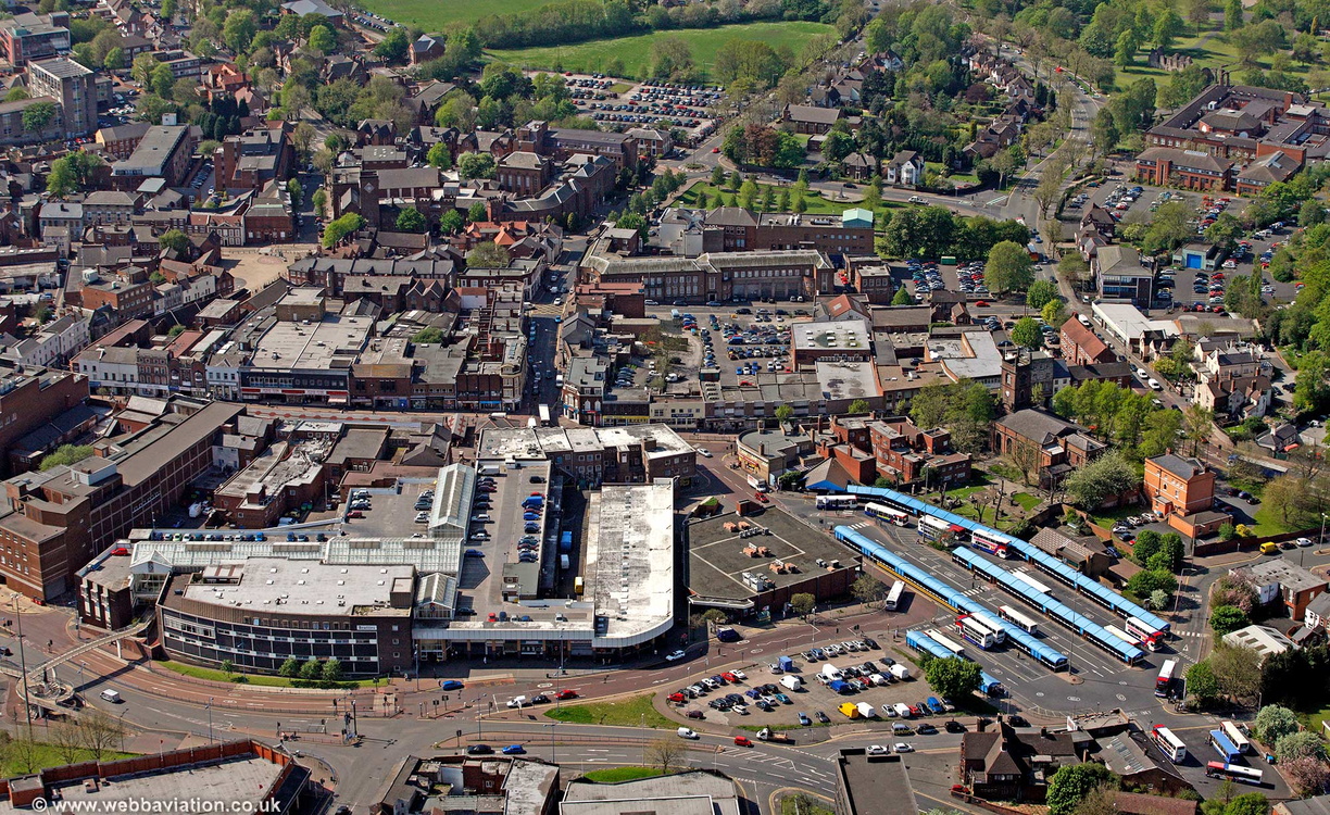 Dudley  town centre aerial photograph