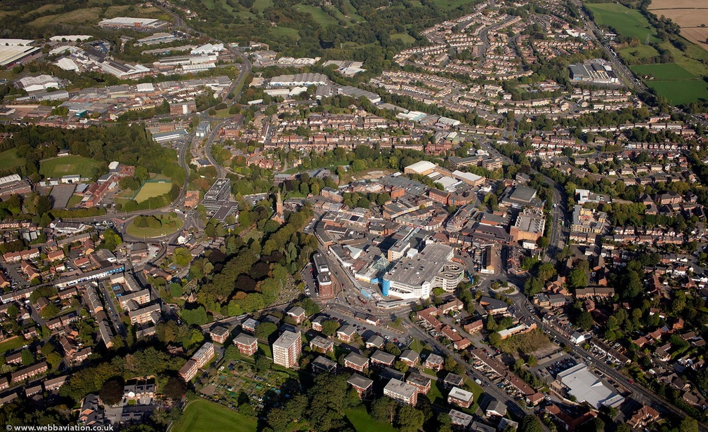 Halesowen town centre from the air