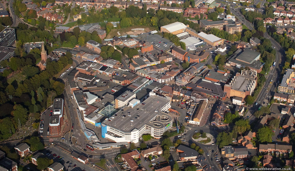 Halesowen town centre from the air