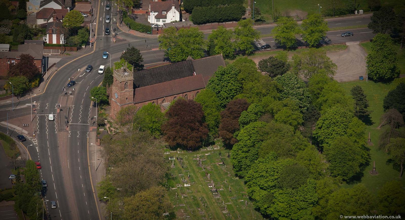  All Saints Parish Church  West Bromwich from the air