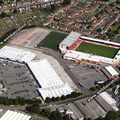 Bescot Stadium, aka the Banks's Stadium football stadium  Walsall aerial photograph 