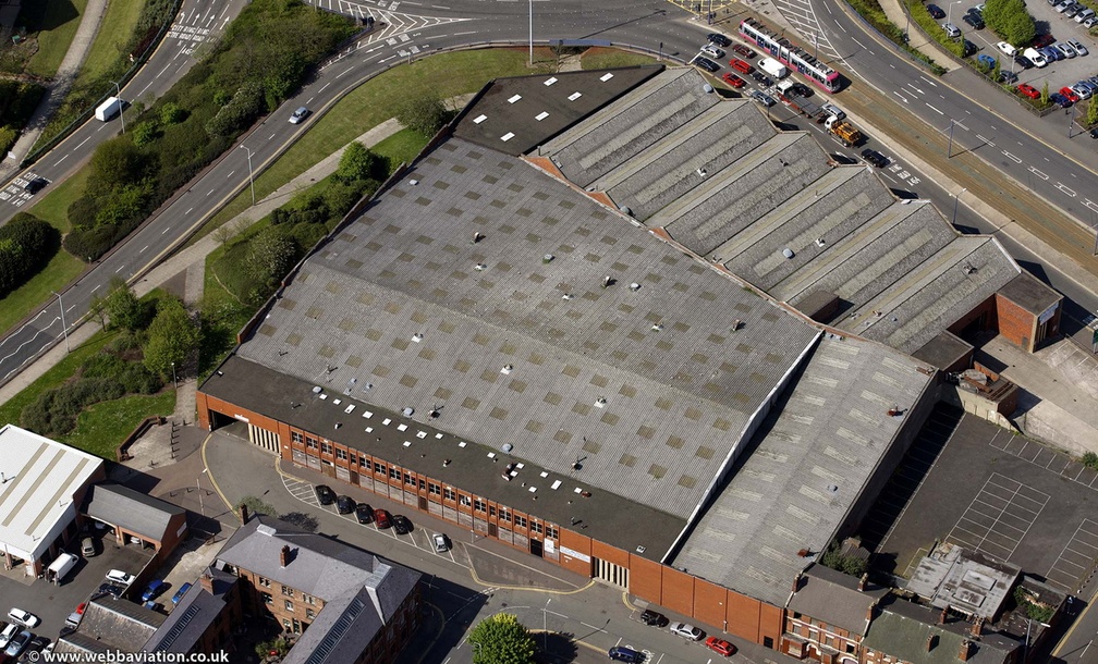 Cleveland Road Bus Depot, Wolverhampton, from the air