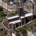 St Peter's Church, Wolverhampton city Centre from the air
