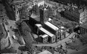 St Peter's Church, Wolverhampton city Centre from the air