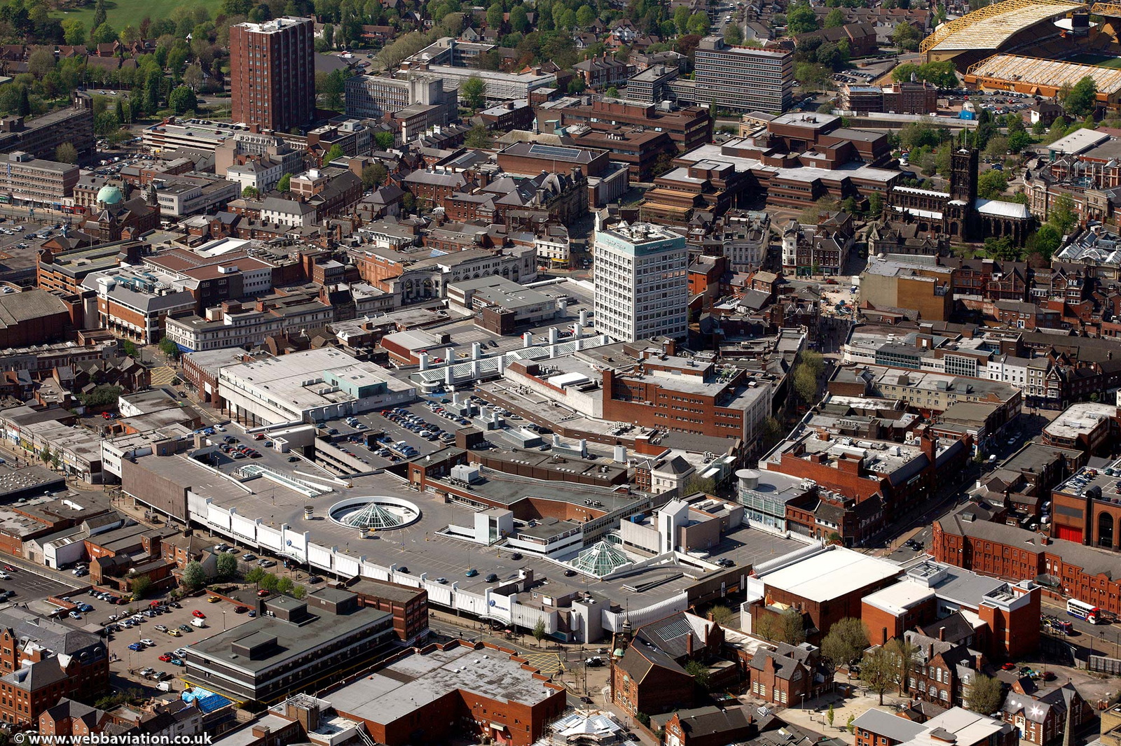 Mander Shopping Centre, Wolverhampton city Centre from the air