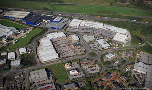 Birstall Shopping Park from the air 