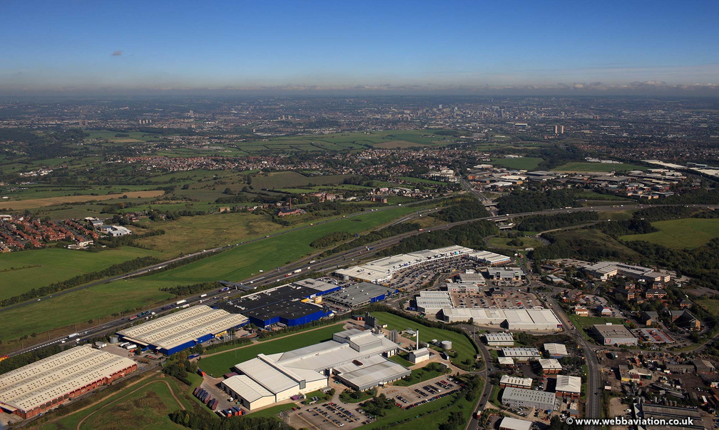 Oakwell Industrial Park  Birstall Leeds from the air 