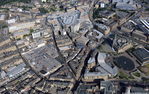 Bradford city centre BD1 aerial photo