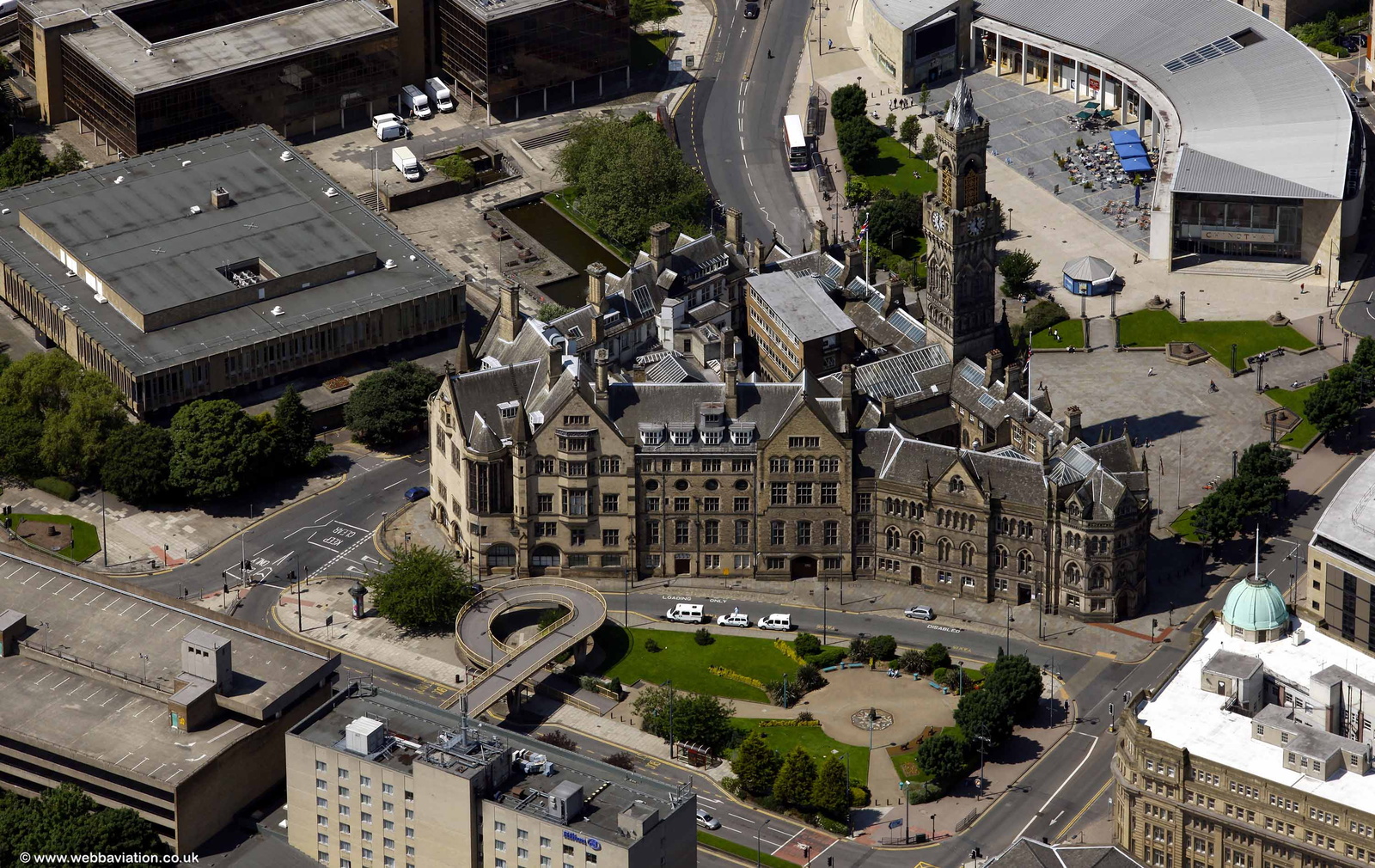 Bradford City Hall aerial photo