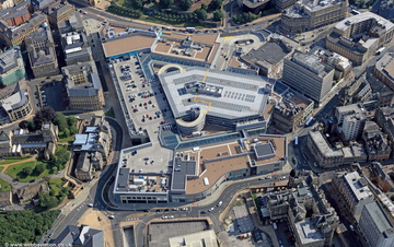 The Broadway shopping and leisure complex Bradford aerial photo