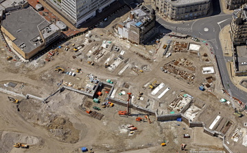 The Broadway shopping and leisure complex Bradford, taken in 2008 during construction aerial photo