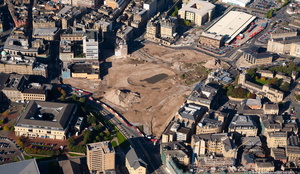 construction start for The Broadway shopping and leisure complex Bradford  aerial photo