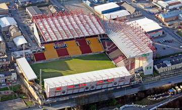 Valley Parade Football Stadium Bradford aerial photo